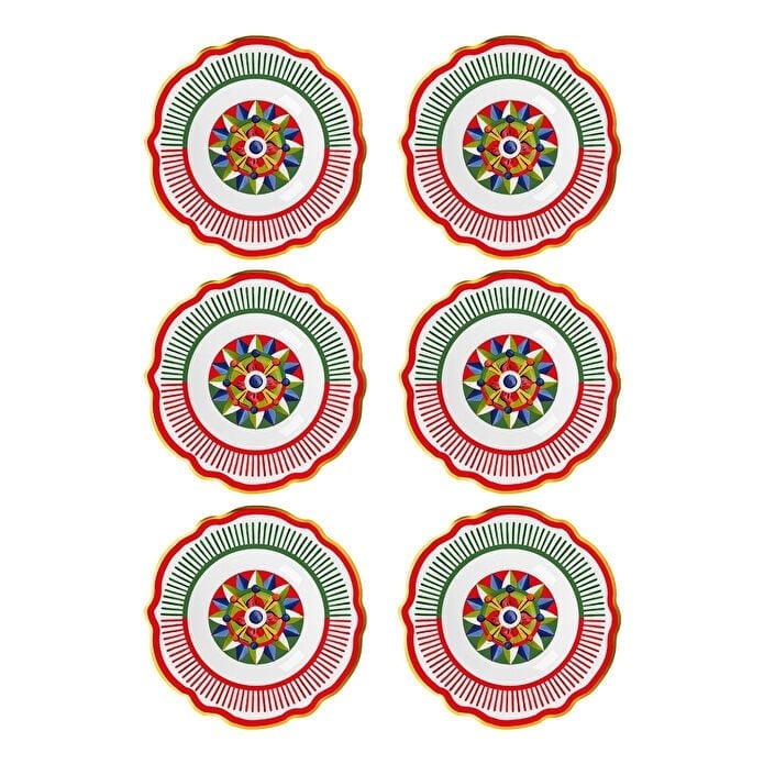 Bacı Milano Dolce Vita 6lı Geometries Çukur Tabak 23 Cm Porselen