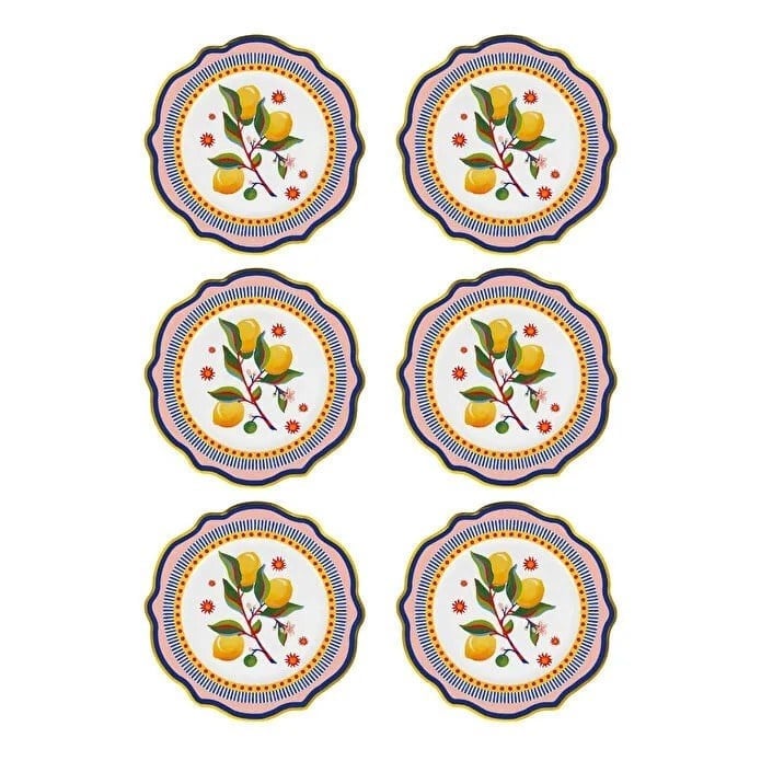 Bacı Milano Dolce Vita 6lı Limon Servis Tabağı 27 Cm Porselen