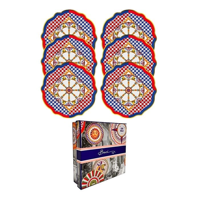 Bacı Milano Dolce Vita 6lı Wheel Servis Tabağı 27 Cm Porselen