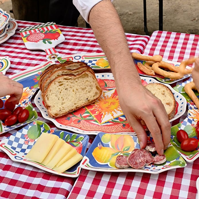 Bacı Milano Dolce Vita 7 Parça Mermer Desenli Melamin Meze Tabağı Seti