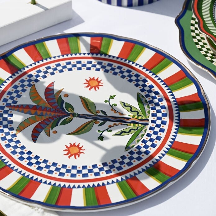 Bacı Milano Dolce Vita Palmiye Desenli Servis Tabağı 32 Cm