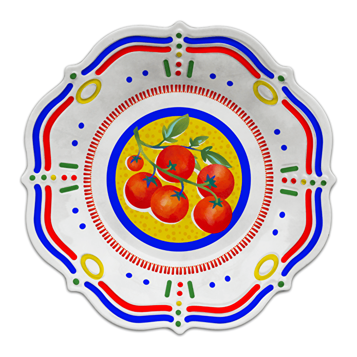 Bacı Milano Dolce Vita Tomatos 6lı Çukur Tabak 23,5 Cm Melamin
