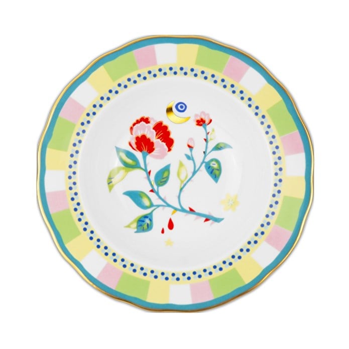 Bacı Milano Mamma Mia Karanfil Desenli Pasta Tabağı 22 Cm