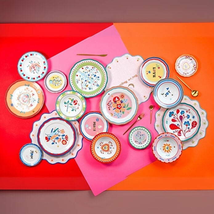 Bacı Milano Mamma Mia Yaprak Desenli Yemek Tabağı 28 Cm