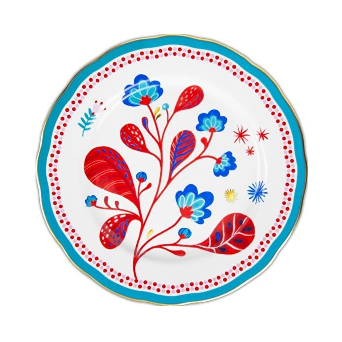 Bacı Milano Mamma Mia Yaprak Desenli Yemek Tabağı 28 Cm
