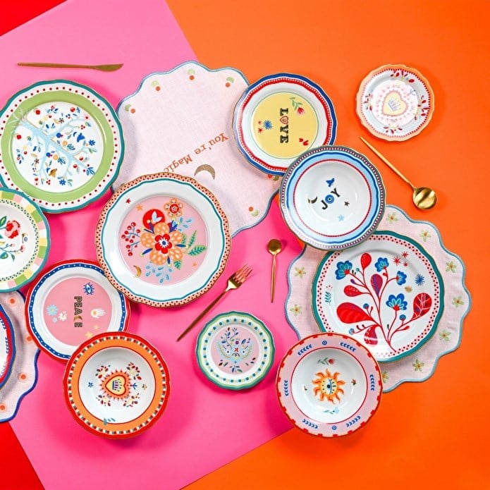 Bacı Milano Mamma Mia Yaprak Desenli Yemek Tabağı 28 Cm
