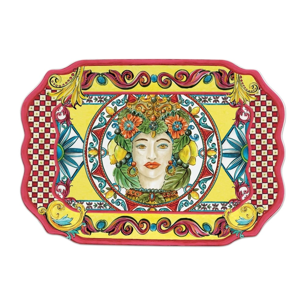 Bacı Milano Sicily Sunum Tabağı/tepsi 47 Cm X 33 Cm Turuncu