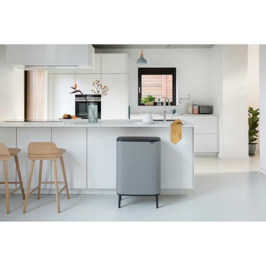 Bo Mıneral Concrete Grey Hı Dokunmatik Çöp Kutusu 60l