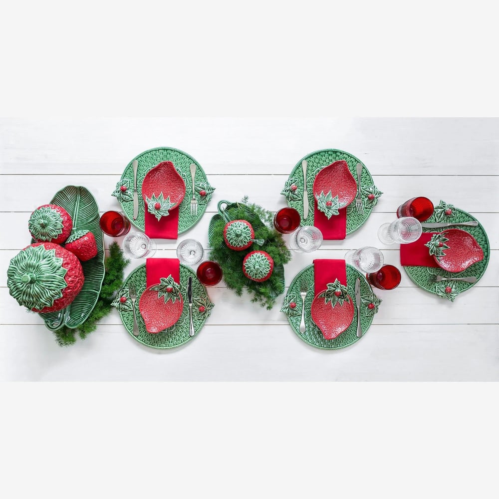 Bordallo Pinheiro Strawberries Kırmızı Seramik Saklama Kabı