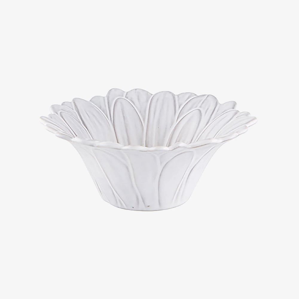 Brd Maria Flor Çiçekli Beyaz Kase 15,5 Cm