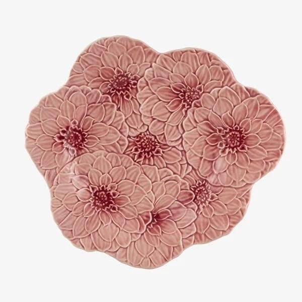 Brd Maria Flor Çiçekli Pembe Tabak 28 Cm