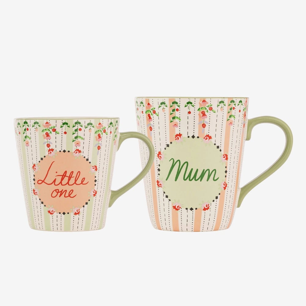 Cath Kıdston Spring Birds Yeşil Porselen Kupa Seti 260 Ml- 375 Ml
