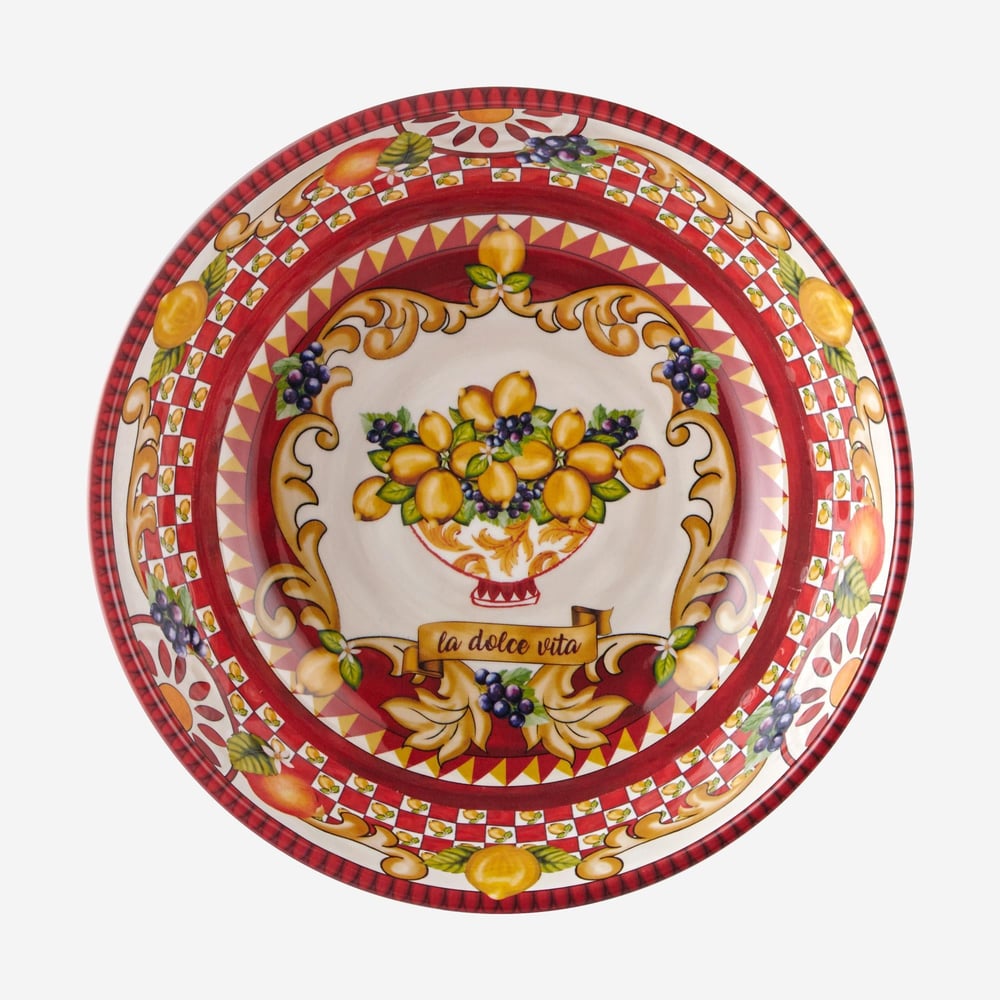 CHIARA ALESSİ Capri Collection Kırmızı Melamin Kase 20 Cm