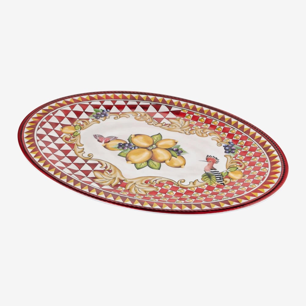 Chıara Alessi Capri Collection Kırmızı Melamin Servis Tabağı 50 Cm