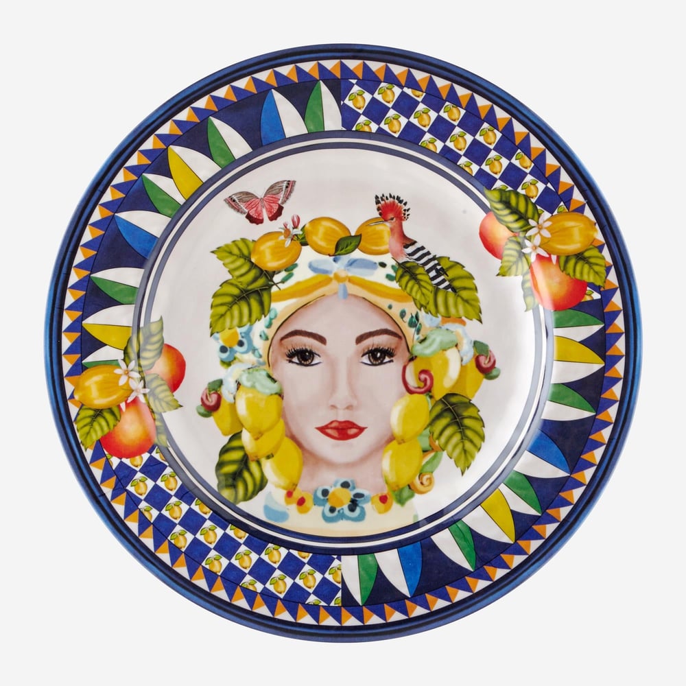 CHIARA ALESSİ Capri Collection Mavi Melamin Yemek Tabağı 28 Cm