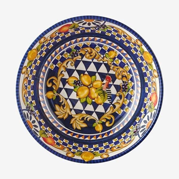 CHIARA ALESSİ Capri Collection Mavi Melamin Kase 20 Cm