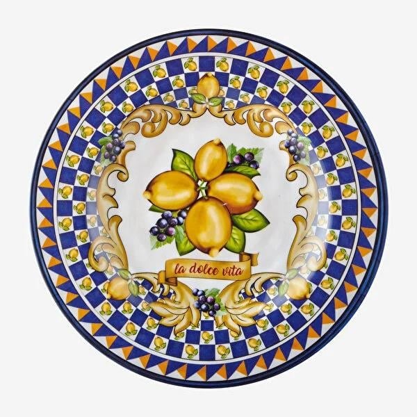 CHIARA ALESSİ Capri Collection Mavi Melamin Kahvaltı Tabağı 21,5 Cm