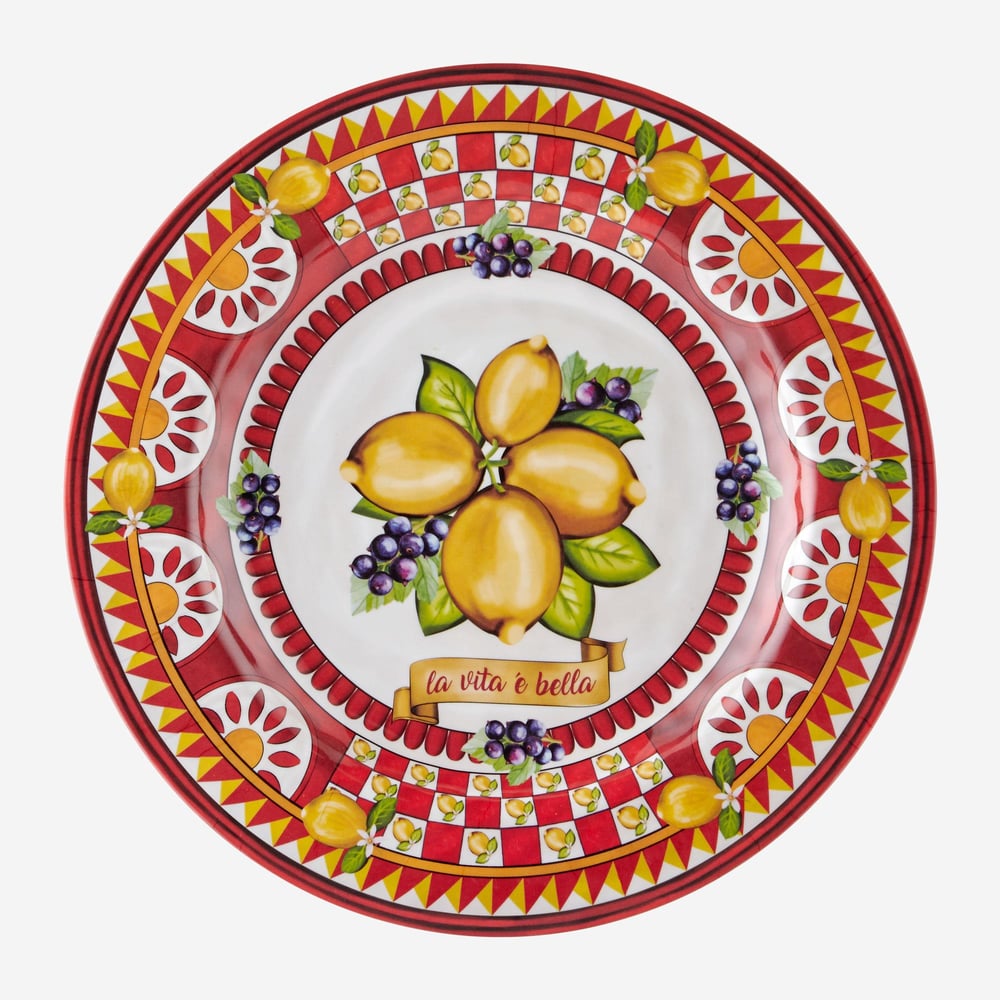 CHIARA ALESSİ Capri Kırmızı Melamin Yemek Tabağı 28 Cm