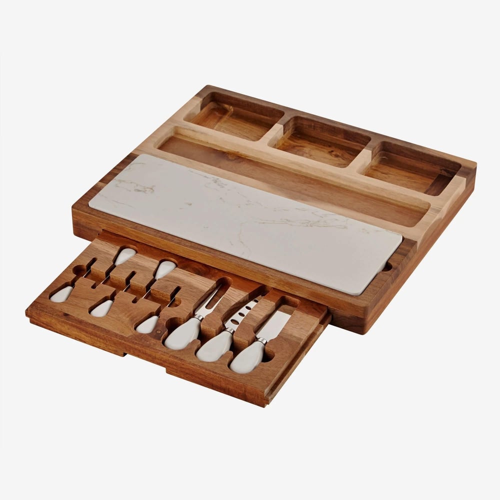 Chiara Alessi Kahverengi Ahşap Peynir Sunum Tabağı Acacia Elegance Collection