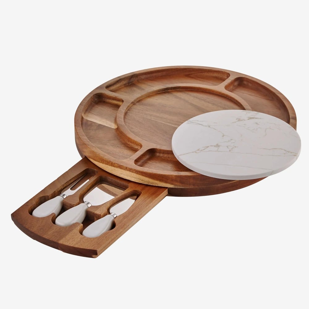 Chiara Alessi Kahverengi Ahşap Peynir Sunum Tabağı Acacia Elegance