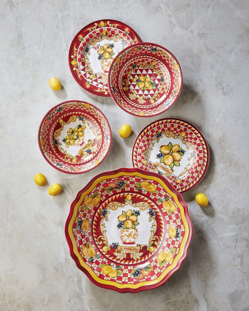 Chıara Alessi Kırmızı Melamin Servis Kasesi 35 Cm