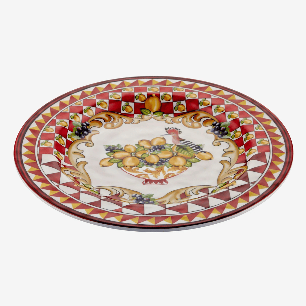 Chiara Alessi Kırmızı Melamin Yemek Tabağı 28 Cm Capri Collection