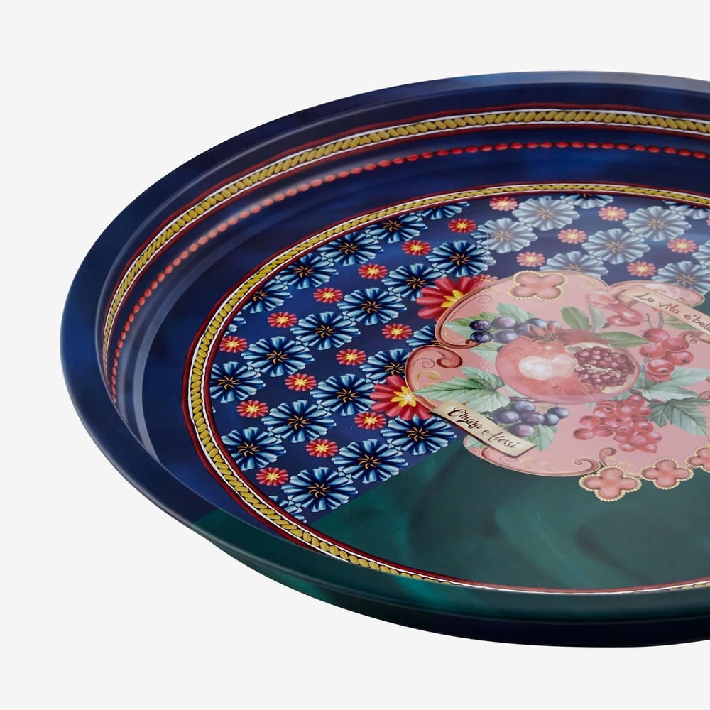 Chiara Alessi Mavi Metal Tepsi 34 Cm Vita Bella Collection