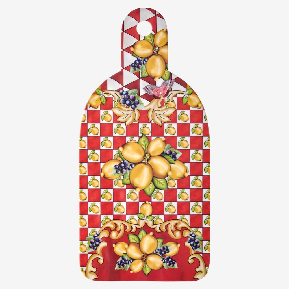 Chıara Alessi Portofino Kırmızı Yüz Desenli Sunum Tahtası 34Cm