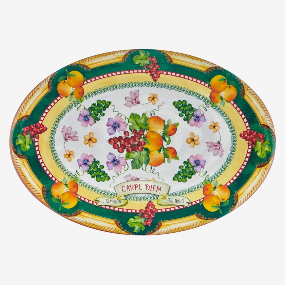 Chiara Alessi Sarı Melamin Servis Tabağı 50 Cm Carpe Diem Collection