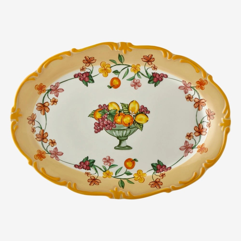 Chiara Alessi Turuncu Seramik Servis Tabağı 38X27 Cm