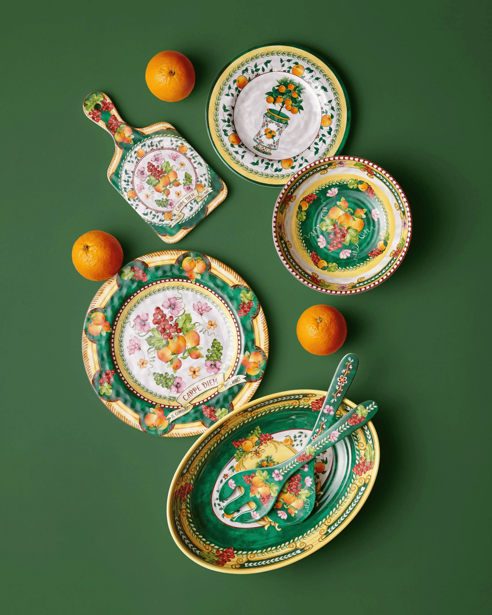 Chiara Alessi Yeşil Melamin Servis Kasesi 33 Cm Carpe Diem Collection