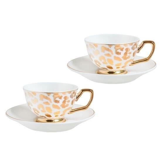 CRISTINA RE Gold Leopar2 li Kahve Fincanı