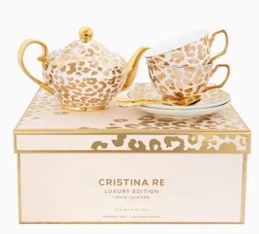 Crıstına Re Luxury Louis Leopard Two Cup Teaset-limited Edition