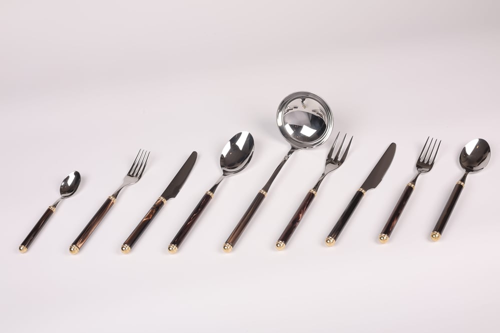 D&D 75 Pcs Wood Box Idıs+Steel Brown Champagne Pearl