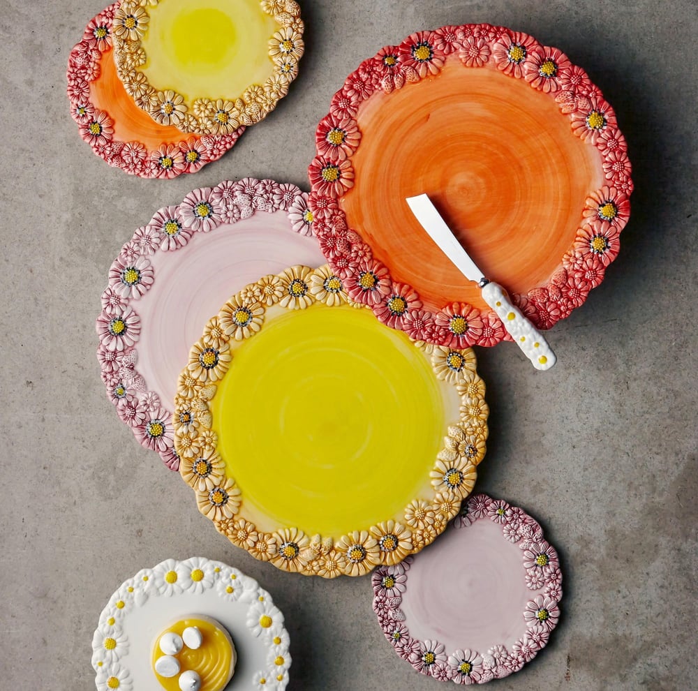 Edelweiss Camomilla Pembe Servis Tabağı 36X36 Cm