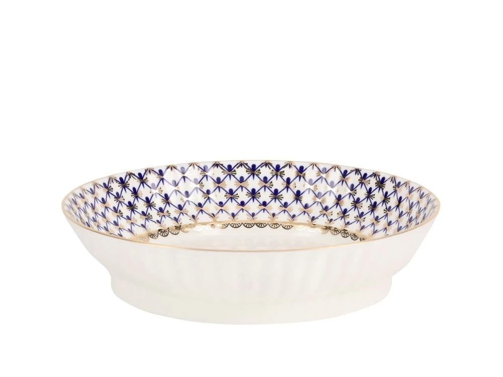 İmperial Kek Tabağı Dalga Kobalt Ağ