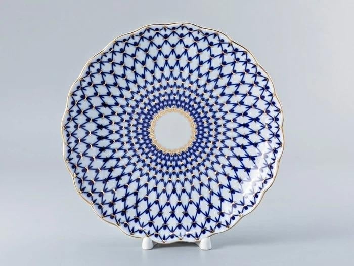 İmperial Kek Tabağı Tulip Kobalt Ağ