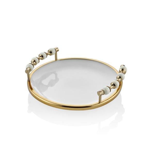 LMD ABSTRACT RESIN BUYUK DEKOR SIYAH 28X20X70CMLMD WHITE BALLS KULPLU BEYAZ GOLD SERVIS TABAĞI 36X40X11CM