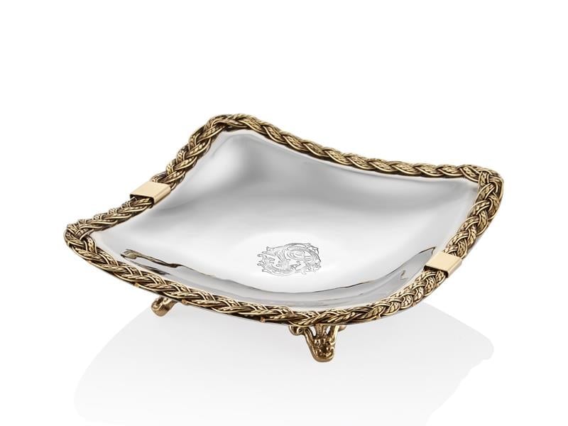 LMD BLACK PEARL HALATLI  KÜÇÜK BOY DEKORATIF KASE 17X17X5 CM