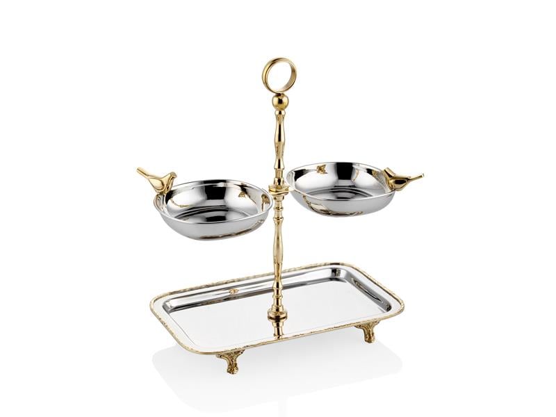 LMD BLACK PEARL KUŞLU ALTI DİKDÖRGEN 2 Lİ SUNUM 25X11X31 CM