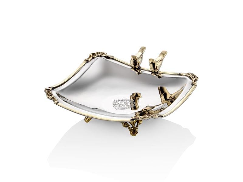 LMD BLACK PEARL KUŞLU KÜÇÜK BOY DEKORATIF KASE 17X17X5 CM