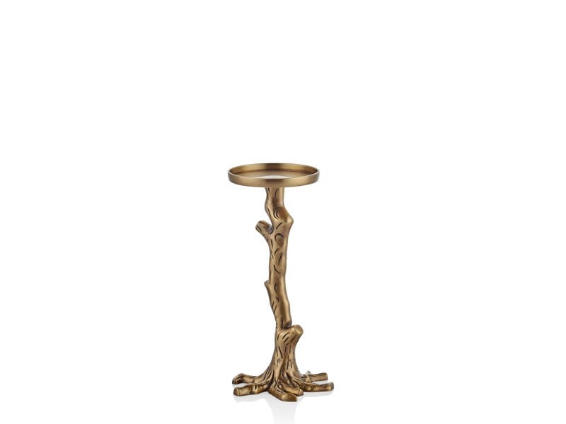 Lmd Branch Pıllar Holder Antıque Brass 25,5 Cm