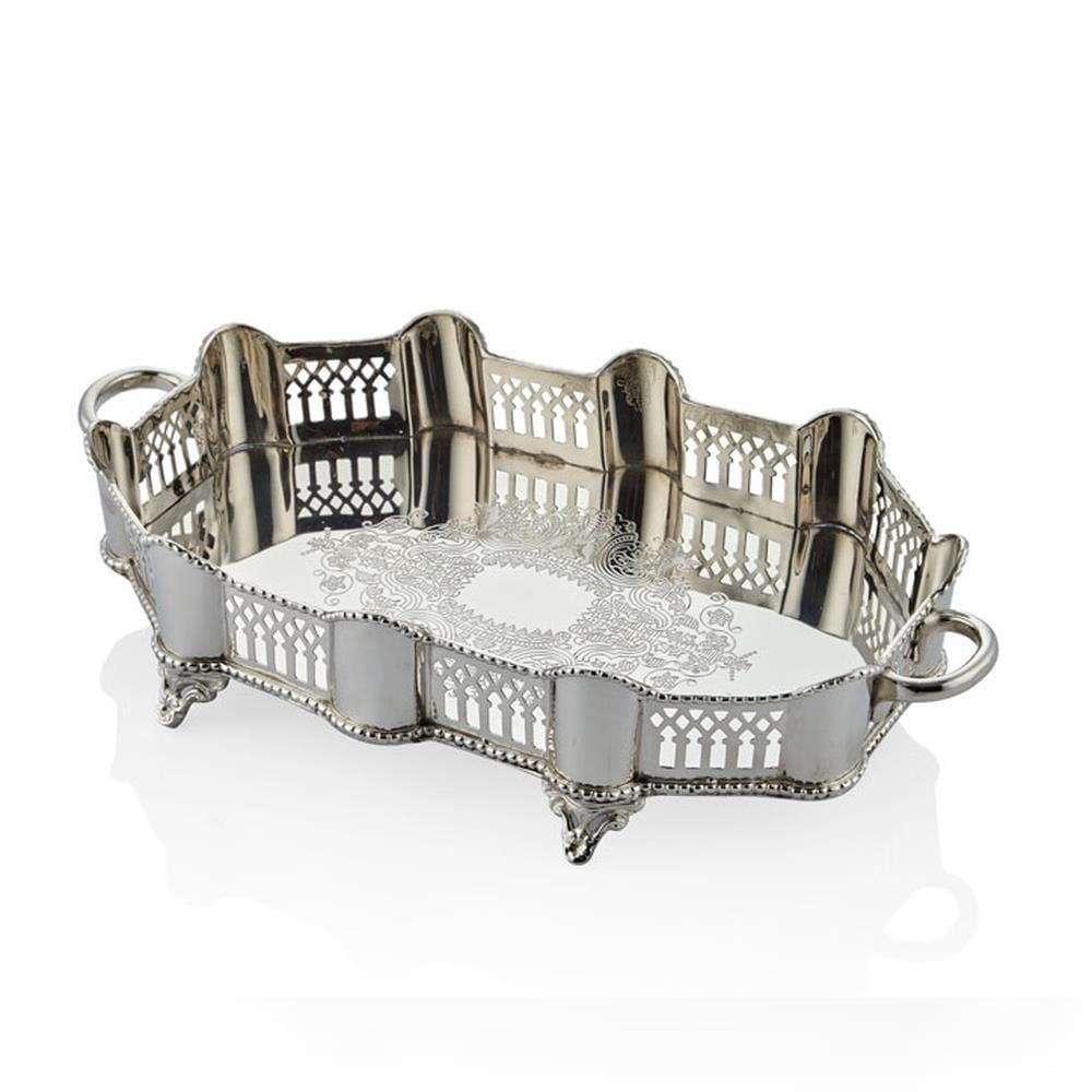 LMD CASTLE GUMUS AYAKLI TEPSI 39X21X9 CM