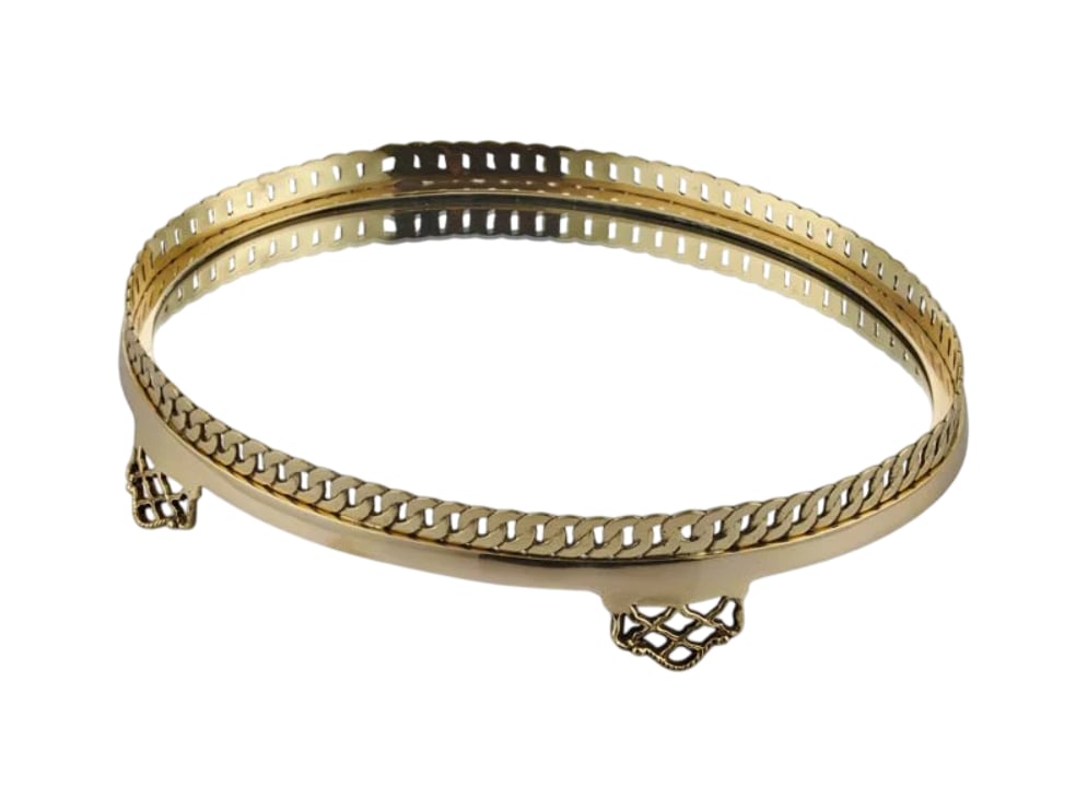 LMD CHAIN BORDER OVAL MIRRORTRAY
