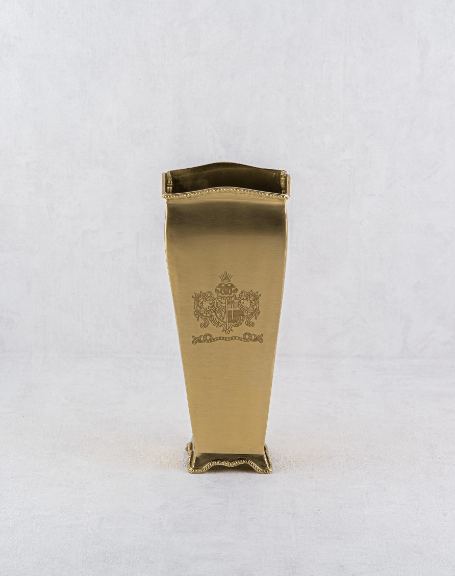 Lmd Engrave Kare Gold Vazo 11X11X26Cm