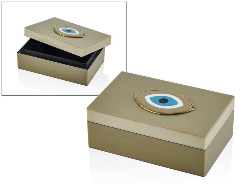 LMD EVIL EYE RESIN RECTANGULAR BOX 20X13X8 CM