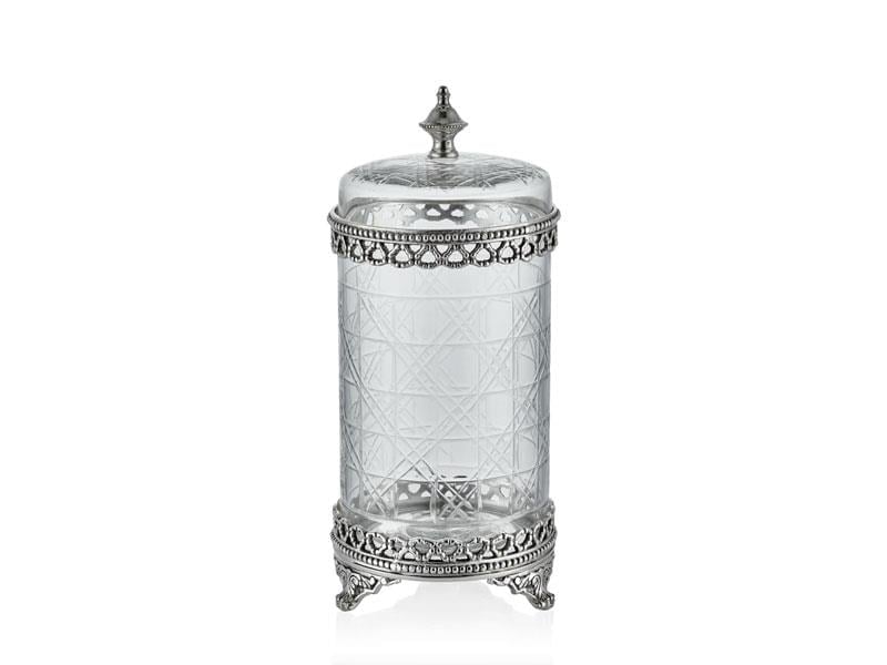 LMD FANCY BIG GLASS BOX SILVER 13X28 CM