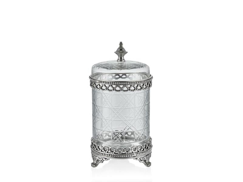 LMD FANCY MEDIUM GLASS BOX SILVER 13X24 CM