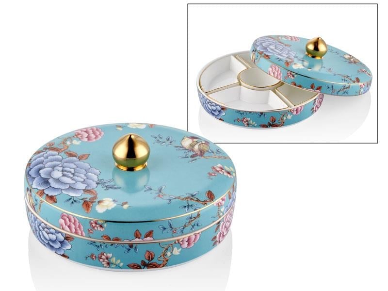 LMD FLORAL BLUE 7PCS CANDY SET 20,5X8CM