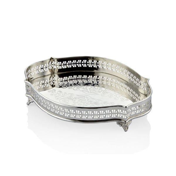 LMD FLOWER GUMUS AYAKLI TEPSI 29X20X7 CM